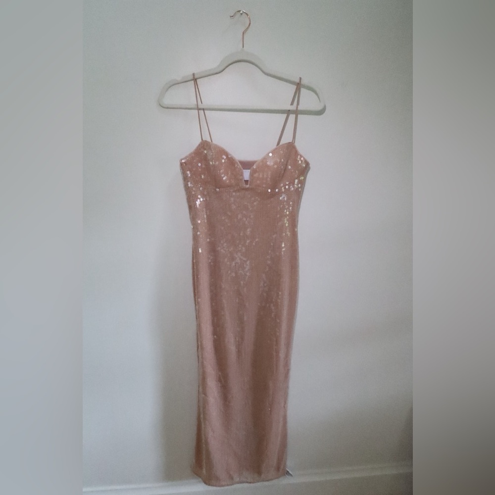 ASOS Brand New Sequin Spaghetti Strap Dress